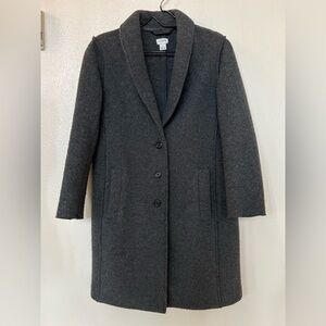 JCrew Wool Blend Grey Knee Length Overcoat
